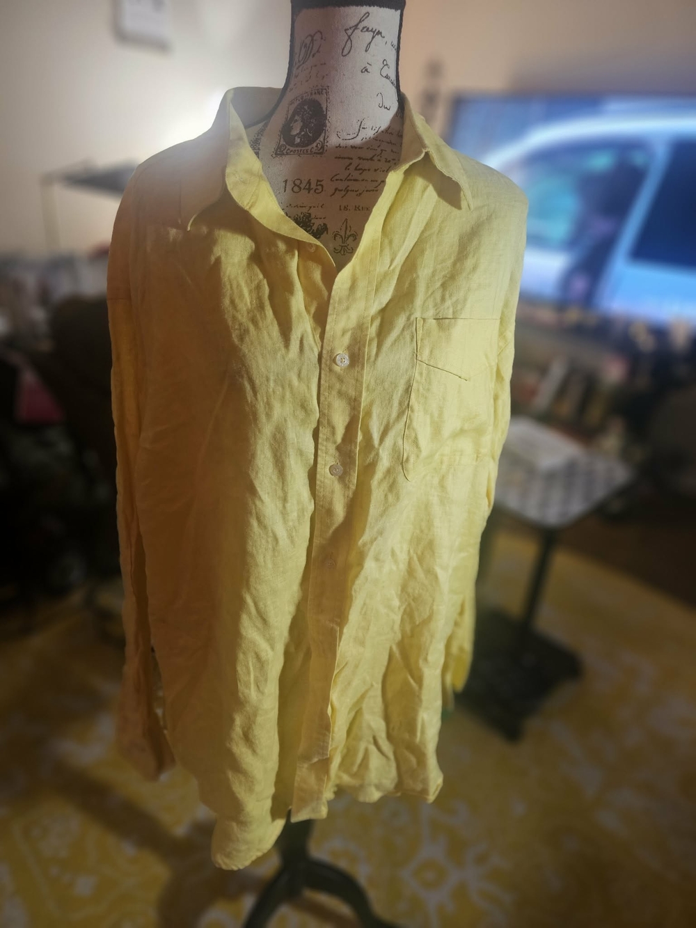 Sean John Yellow Men's Casual Button-Down Shirt